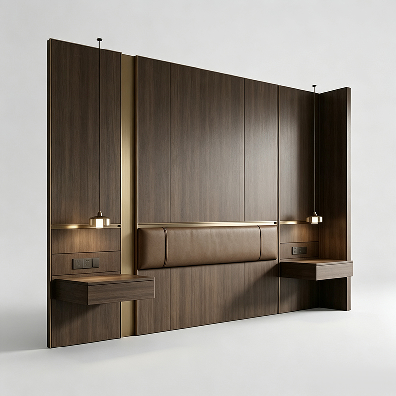 Integrated Wall-Mounted Headboard Panel