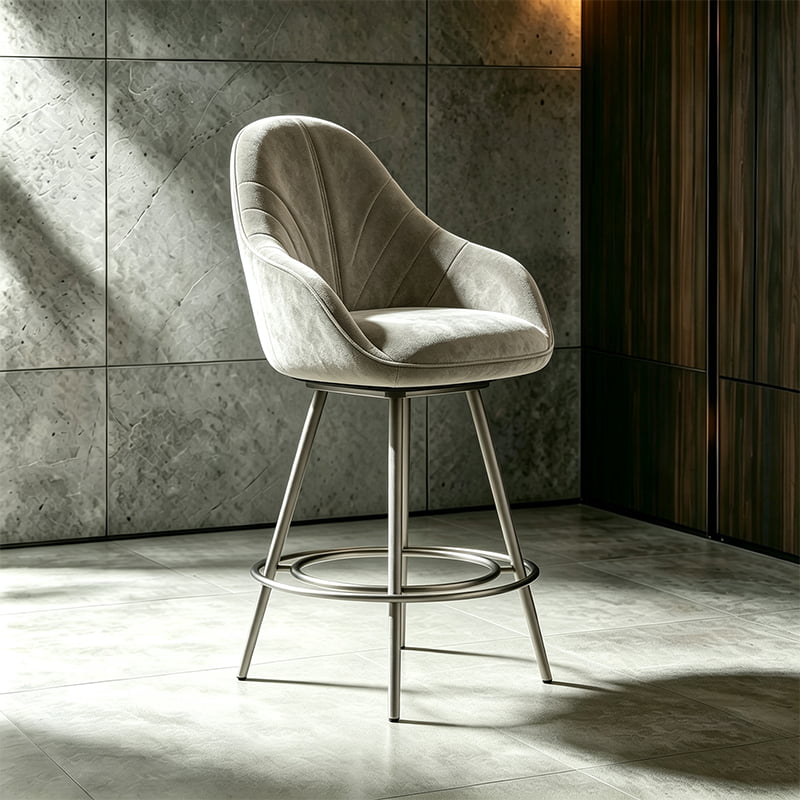 Hospitality Grade Upholstered Bar Stool with 360 Swivel