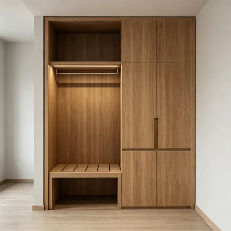 Minimalist Integrated Hanging Wardrobe