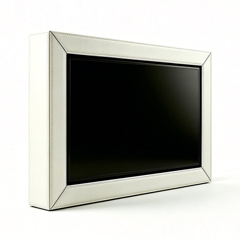 Off-White Minimalist Floating TV Wall Panel